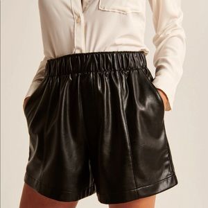 Abercrombie Vegan Leather Pull On Shorts